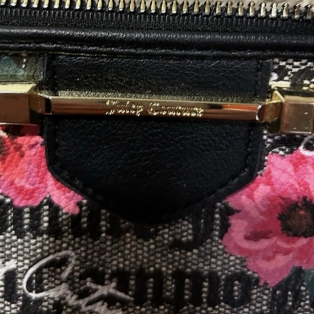 Juicy Couture Floral Print Clutch - Black and Pink - Picture 8 of 10